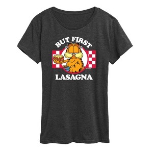 Women's - Garfield - But First Lasagna Short Sleeve Graphic T-Shirt - 1 of 4