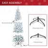 Angel Sar 6ft Pre-lit Flocked Christmas Tree, 250 Warm White LED Lights, 462 Snow Flocked Branches, Hinged Design with Steel Base - 4 of 4