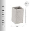 Evideco French Home Goods Modern Square Resin Stone Effect Bathroom Tumbler – Versatile Toothbrush Holder, Makeup Brush Cup and Countertop Organizer - 3 of 4