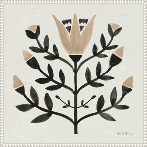 Amanti Art 22"x22" Garden Folk Flowers II by Farida Zaman Framed Canvas Wall Art Print: Modern Lithograph, Polystyrene Frame - 1 of 4