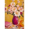 Wall Art – Yellow Framed Still Life Painting with Flowers and Fruit by Kalalou - 3 of 4