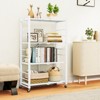 SKONYON Storage Shelves, Foldable Metal Shelving Units for Garage Kitchen Bakers, Collapsible Organizer Rack, Heavy Duty on Wheels - 3 of 4