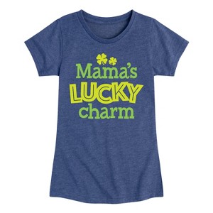Girls' - Instant Message - St. Patrick's Day Mama's Lucky Charm Fitted Short Sleeve Graphic T-Shirt - 1 of 4