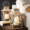 14" Patinaed Open-Frame Lanterns - Set of 2, Brown - 3 of 4