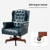 Amadeo Traditional Faux Leather Executive Chair with Solid Wood Base and Tufted Back|HULALA HOME - 4 of 4