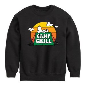 Boys' - Peanuts - Camp Chill Graphic Long Sleeve Fleece Sweatshirt - 1 of 4