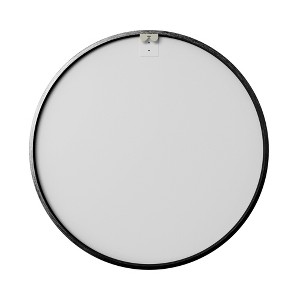Lirago Black Round Aluminum Alloy Framed Mirror with Tempered Glass 31"W x 31"H x 1.1"D - 1 of 4