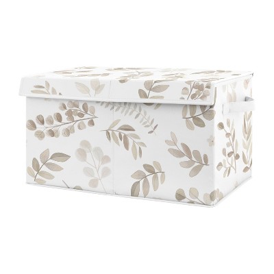 Botanical Leaf Fabric Storage Toy Bin Taupe - Sweet Jojo Designs