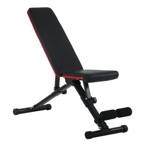 FDW Weight Bench with Adjustable Incline Decline and Padded Seat, Black - 1 of 4