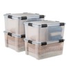 IRIS 4pk Plastic Storage Bins with Sealed Lids Clear Gasket Box Airtight Containers - 2 of 4
