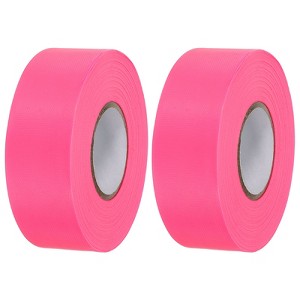 Unique Bargains PVC Non-Adhesive Flagging Tapes for Trail Outdoor 2 Pcs Pink 1-1/5" x 147 ft - 1 of 4