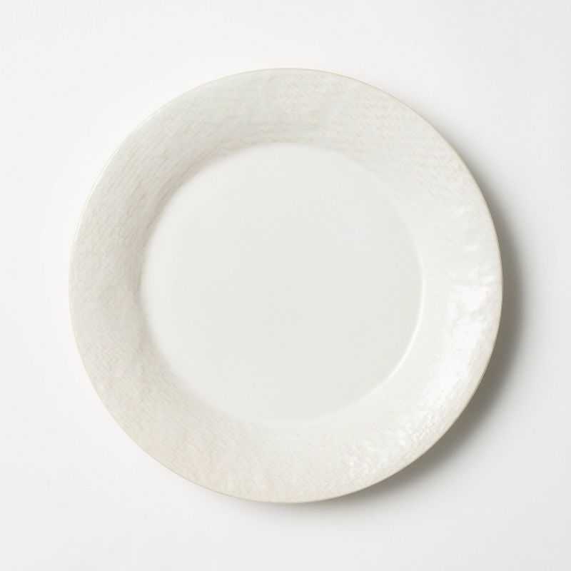 4pc 10.75&#34; Stoneware Dinner Plate Set Cream - Threshold&#8482; designed with, 4 of 5