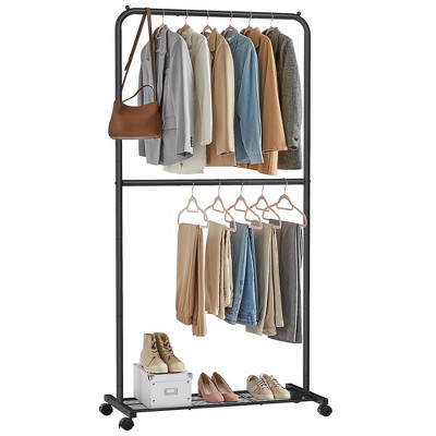 Whitmor Supreme Double Rod Garment Rack Black : Target