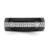 Chisel Stainless Steel Polished Black IP-plated with Carbon Fiber Inlay 8mm Band Ring - 3 of 4