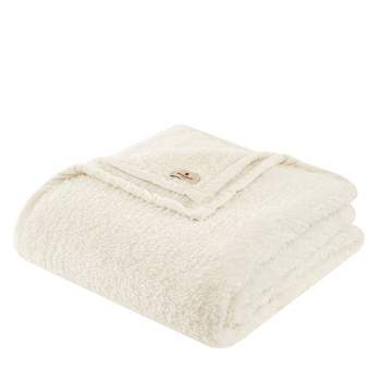 Twin/twin Xl Microlight Plush Bed Blanket Ivory : Target