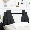 vidaXL Headboard Cushion Black and White 39.4" Faux Leather - 3 of 4