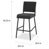 SKRAN 29" Set of 2 Outdoors PE Rattan Armless Barstools With Curved Footrests and Woven Finish for Garden, Backyard and Pond (Dark Brown) - 3 of 4