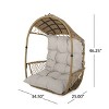 GDFStudio Emmie Outdoor Wicker Hanging Chair with Cushion (NO STAND) - 3 of 4