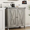 Farmhouse Sideboard Buffet Cabinet, Small Storage Cabinet with 2 Doors and Adjustable Shelves - 3 of 4
