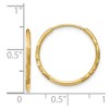 Black Bow Jewelry 1.25mm, 14k Gold, Diamond-cut Endless Hoops, 18mm (11/16 Inch) - 3 of 4