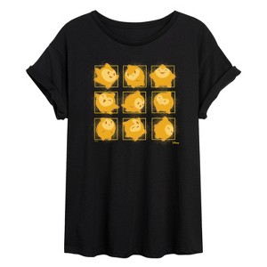 Women's - Disney - Star Face Grid Oversized Graphic T-Shirt - 1 of 4