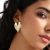 SOHI Women's California Gold Dented Textured Heart Stud Earrings - 4 of 4