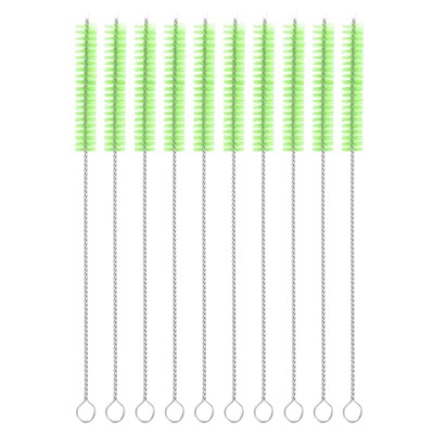 Unique Bargains Long Handle Wire Bristles Bottle Straw Cleaning Brushes 10 Pcs
