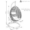 Sunnydaze Outdoor Resin Wicker Patio Caroline Lounge Hanging Basket Egg Chair Swing with Cushions and Steel Stand Set- 3pc - 3 of 4