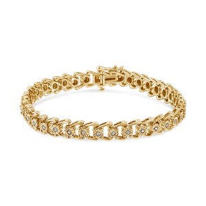 Haus of Brilliance Silver 1/2 Ctw Diamond Miracle-Set Double Swoosh Wave Style Tennis Bracelet - 1 of 4