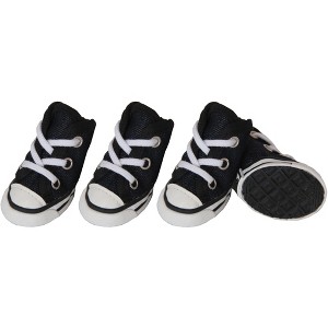 Pet Life Extreme-Skater Canvas Casual Grip Pet Dog Shoes Sneakers - Set Of 4, LG, Navy - 1 of 3