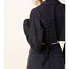 Women's Lace Up Cropped Denim Jacket - Honey Punch - 3 of 4