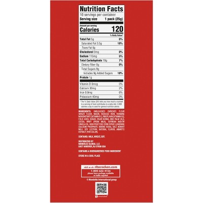 RITZ Drizzled Minis Fudge Crackers Snack Pack Lunch Snacks - 9oz/10ct