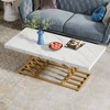 LITTLE TREE Modern Coffee Table with Geometric Frame White/Gold - 4 of 4