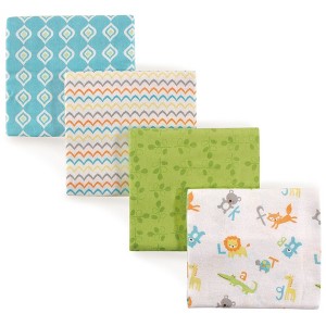 Luvable Friends Unisex Baby Cotton Flannel Receiving Blankets, Abc 4-Pack, One Size - 1 of 2