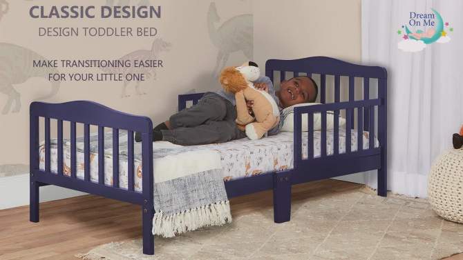 Dream On Me JPMA Certified  Memphis Classic Design Toddler Bed in Steel Gray, 2 of 10, play video