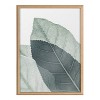 18" x 24" Blake Modern Green Leaf Botanical II Framed Printed Glass Natural - Kate & Laurel All Things Decor: Digital Art - 2 of 4