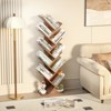 Aoibox 10 Tier Tree Bookshelf Floor Standing Wood Bookcase for Narrow Space Storage Organizer Home Office Brown - 4 of 4