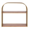 Kate and Laurel Urso Arch Wood Floating Side Table, 20x7x19, Natural and Gold - 2 of 4
