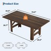 RONSHIN 71" Large Farmhouse Dining Table for 6-8, Wooden with Thick Frame & Stable Triangular Legs, Rectangular Table for Kitchen Office - 2 of 4