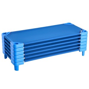 VEVOR Stackable Kiddie Cot,Pack of 6,  Portable Toddler Nap Cots, Standard Size 52" L x 23" W Daycare Cots for Kids,Preschool Classroom Daycare Beds - 1 of 4
