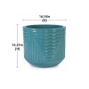 Syemin Planters Ceramic Flowerpot with Drainage Holes, Modern Indoor and Outdoor Planter for Patio, Garden, Blue, 16.54"*16.54"*21.26" - 3 of 4