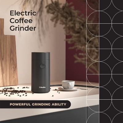 Mueller Black Electric Coffee Grinder with Stainless Steel Blade