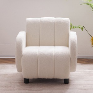 Modern Fabric Upholstered Armchair with Upholstered Reading Chair, Single Sofa, Living Room, Bedroom, Bed, Office Lounge Club Chair-Cuddlewood - 1 of 4