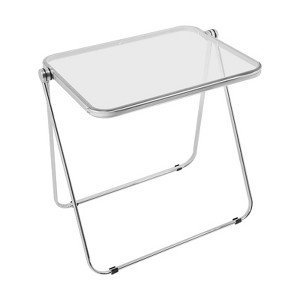 YIYIBYUS Clear Foldable Side Table, Tiny Desk for Home Office, Small Computer Desk - 1 of 4
