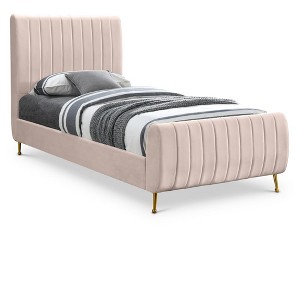 Meridian Furniture,Zara Velvet Bed - 1 of 4