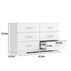 SKRAN Large 6 Drawer Chest, Country Style Drawer Dresser with golden handle, Engineered Wood Storage Cabinet for Nursery, Bedroom (White) - 3 of 4