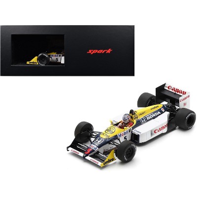 Williams FW11B #5 Nigel Mansell "Williams-Honda" Winner F1 "British GP" (1987) with Display Case 1/18 Model Car by Spark