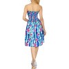 LA LEELA Women's Tube Dress Top Dress Short One Size Cobalt Floral Stripes - 3 of 4