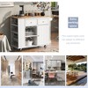 YOOCOZZ Rolling Kitchen Island with Solid Wood Drop Leaf, Power Outlet, Wine Glass Holders and Flexible Desktop Hole - 4 of 4