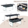 Versatile Black Marble Lift-Top Coffee Table with Glass Legs, for Home & Office - 3 of 3